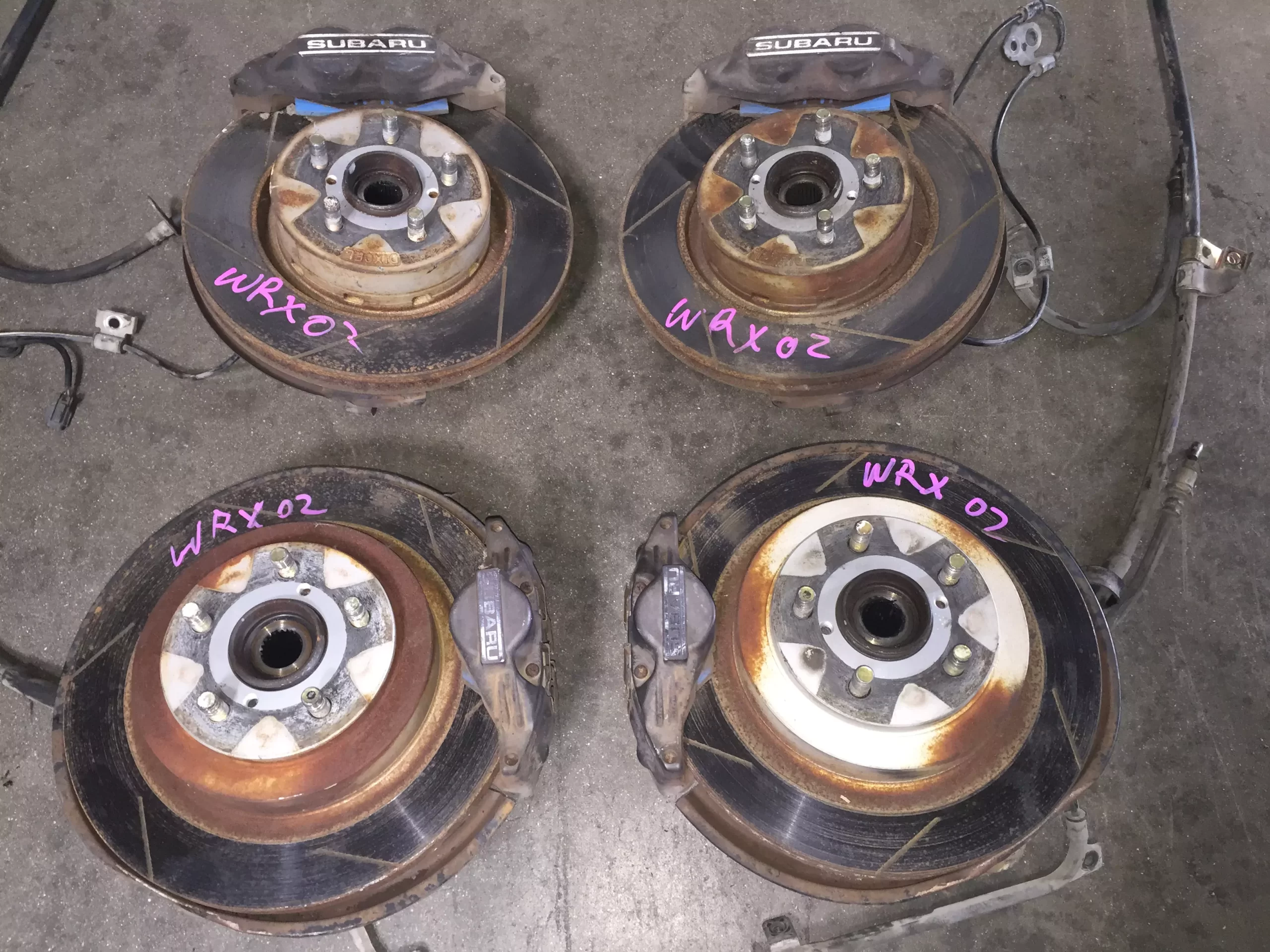 185 394 655397bab71a3 Scaled 1 JDM SUBARU WRX 02-05 4/2 POT BRAKE ASSEMBLY - Image 1