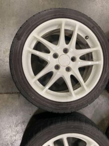 JDM WHEELS JDM HONDA RSX TYPE R , DC5 OEM WHEELS BY ASAHI TEC 17x6JJ 5X114.3 OFFSET 60 GOOD USED TIRES - Image 5