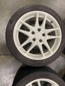 JDM WHEELS JDM HONDA RSX TYPE R , DC5 OEM WHEELS BY ASAHI TEC 17x6JJ 5X114.3 OFFSET 60 GOOD USED TIRES - Image 5