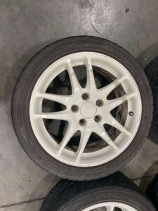 JDM WHEELS JDM HONDA RSX TYPE R , DC5 OEM WHEELS BY ASAHI TEC 17x6JJ 5X114.3 OFFSET 60 GOOD USED TIRES - Image 7