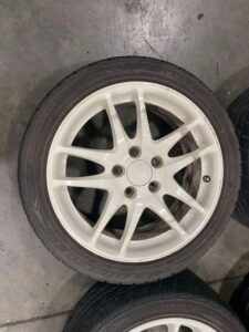 JDM WHEELS JDM HONDA RSX TYPE R , DC5 OEM WHEELS BY ASAHI TEC 17x6JJ 5X114.3 OFFSET 60 GOOD USED TIRES - Image 7