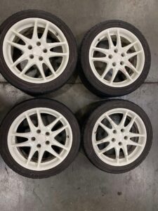 JDM WHEELS JDM HONDA RSX TYPE R , DC5 OEM WHEELS BY ASAHI TEC 17x6JJ 5X114.3 OFFSET 60 GOOD USED TIRES