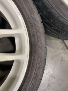 JDM WHEELS JDM HONDA RSX TYPE R , DC5 OEM WHEELS BY ASAHI TEC 17x6JJ 5X114.3 OFFSET 60 GOOD USED TIRES - Image 8