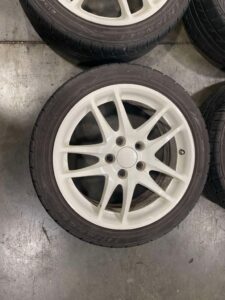 JDM WHEELS JDM HONDA RSX TYPE R , DC5 OEM WHEELS BY ASAHI TEC 17x6JJ 5X114.3 OFFSET 60 GOOD USED TIRES - Image 4