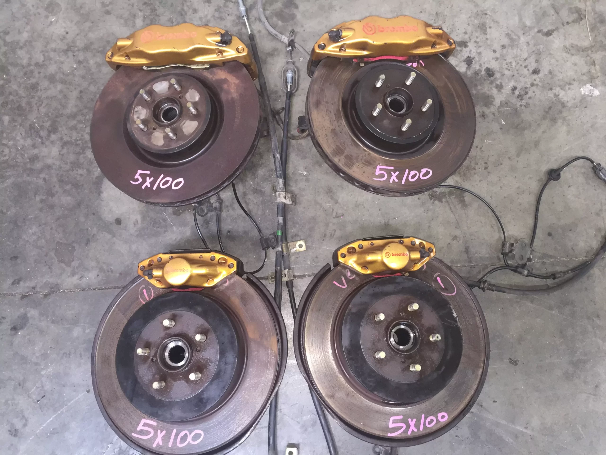 Jhj1b 65531edd72156 Scaled 1 JDM SUBARU STI BREMBO 5X100 BRAKE ASSEMBLY - Image 1