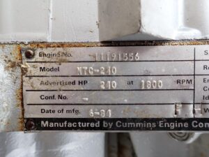 1984 Cummins NTC-240 Small Cam 855 Diesel Engine - Image 2