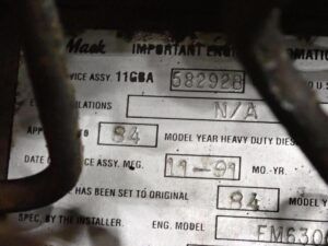 1984 Mack EM6-300 Turbo Diesel Engine - Image 11