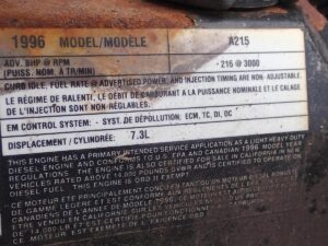1996 International 7.3L A215 Diesel Engine - Image 12